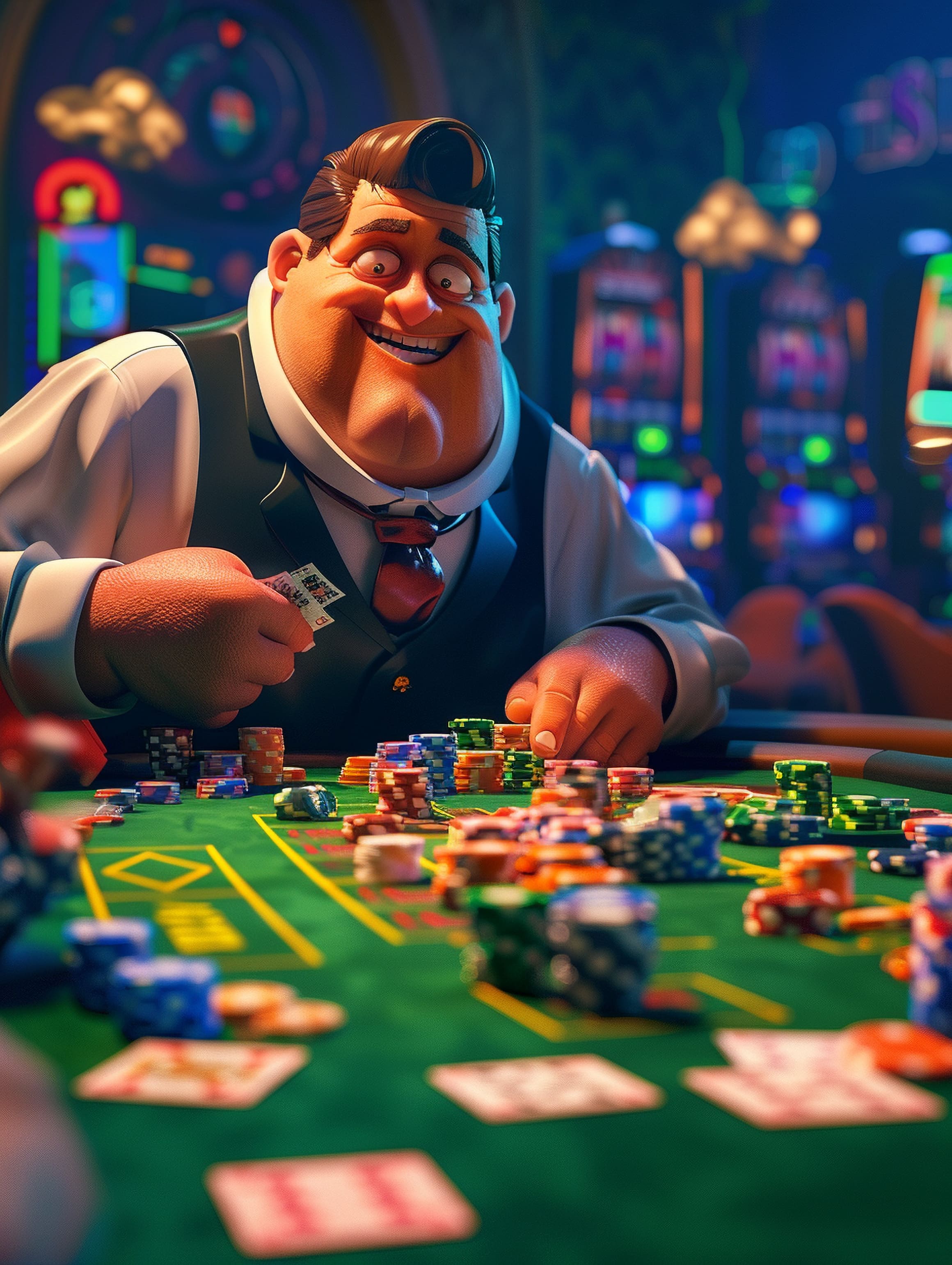 Player enjoying a social reel-based game
